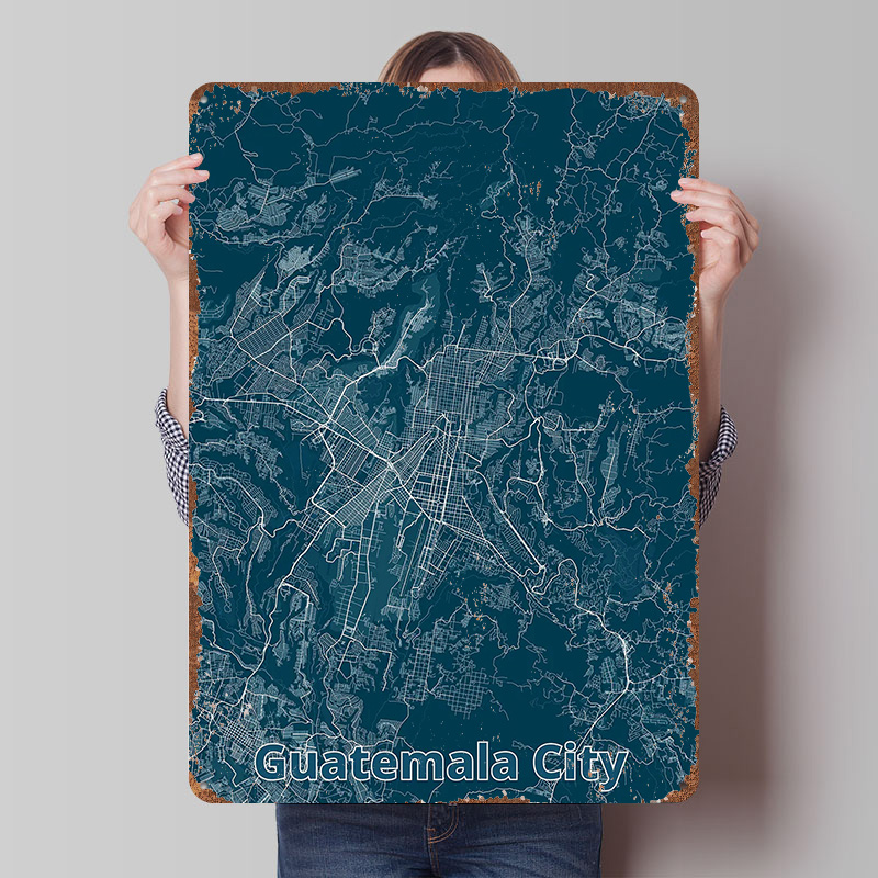 Custom Map Poster - Guatemala City kaart blikken poster op