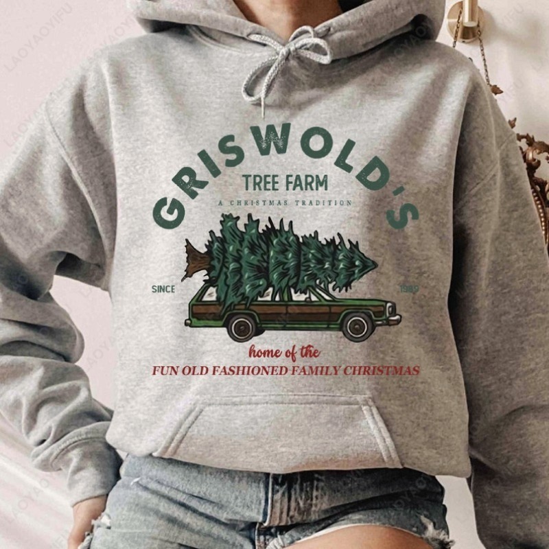 Family Tree Print - Griswold's Tree Farm Hoodie Familie Kerstvakantie