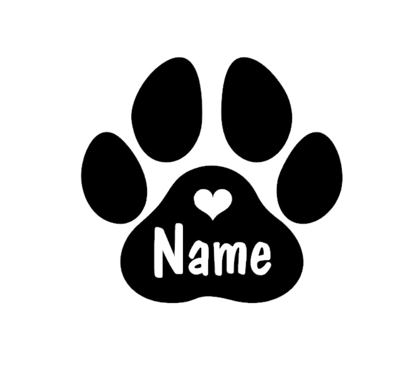 Pet Portrait Custom - 2 stuks gepersonaliseerde pootafdruk met naamsticker